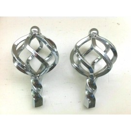 Lowrider CAGED TWISTED Bicycle Axle Covers Pegs 24T/26T Chrome Gold Cruiser Lowrider Bike - 26T Front Chrome