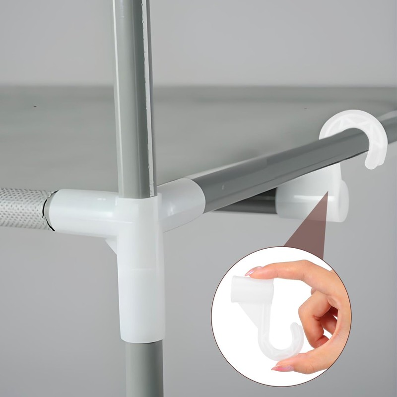 ULTECHNOVO 6 pcs Wardrobe Rod Bracket Adjustable Closet Pole Holder