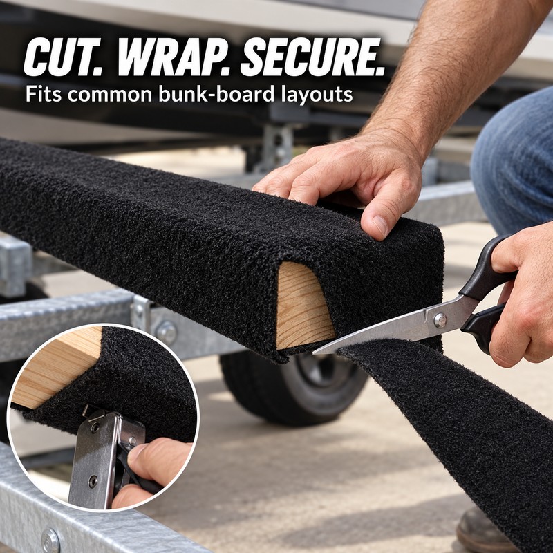 6mm Thick Black Marine Carpet Roll, 16.4FT x 9IN Polyester