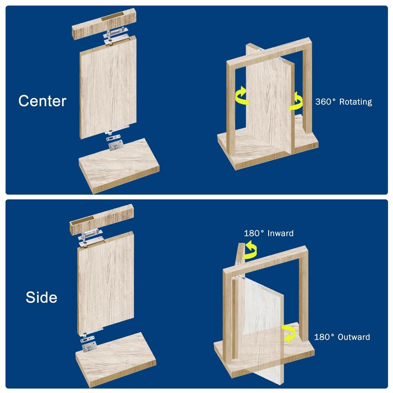 330 LBS Pivot Hinge Set with Door Catch for Large