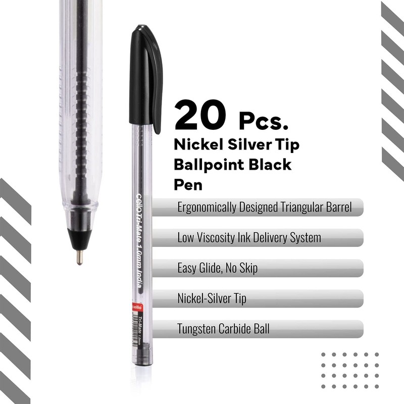 Cello Cristal Original Ballpoint Pens Medium Point Pack of 10