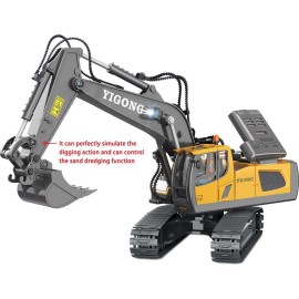 New Capable R/C 2.4 Ghz Remote Control Excavator w/Lights & Sound