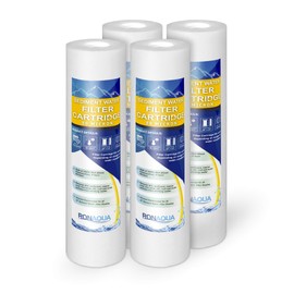 50M-4PK 50-Micron Sediment Water Filter Cartridge WELL-MATCHED with P5, AP110, WFPFC5002, CFS110, RS14, WHKF-GD05, 4-Pack