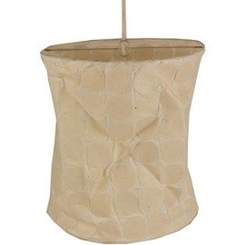 GURU SHOP Lokta Annapurna Round Boho Paper Pendant Lampshade, Handmade Paper - Natural White, 25 x 28 x 28 cm