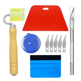 Ewrap Complete Wallpaper Tools Kit Wallpaper Smoother Tools with Plastic Squeegee, Hand Seam Roller, Tape Measure and Trimmer Ideal for Wallpaper, Car Vinyl Wrap, Window Film Installation