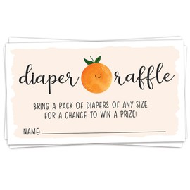 50 Little Cutie Diaper Raffle Tickets for Baby Shower - Invitation Inserts - Gender Neutral