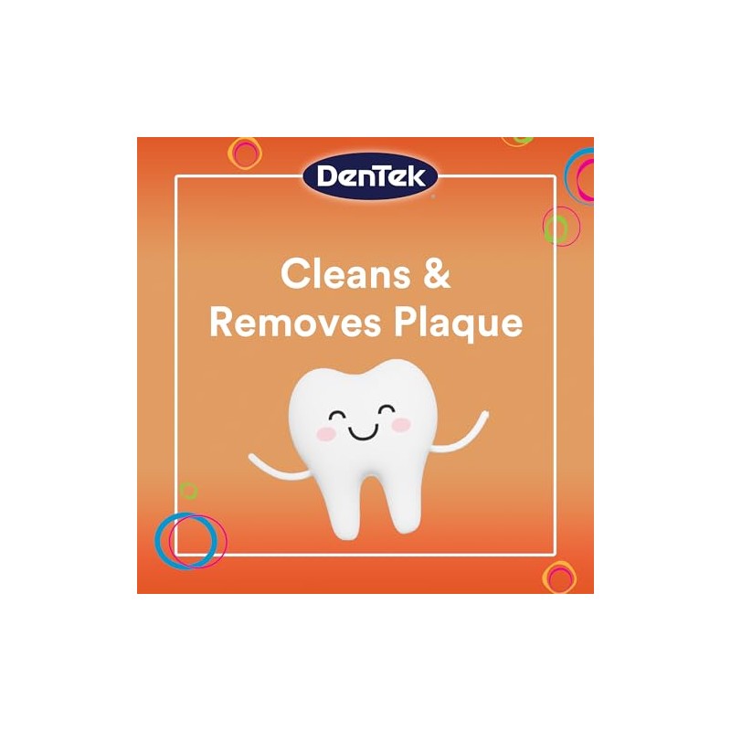 Dentek Kids Fun Flossers with Advanced Fluoride Coating | Removes