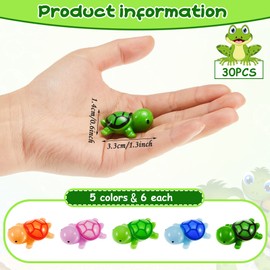 Jetec 30 Pcs Animal Figure Turtle Party Favors, Sea Turtle Figurine Theme Miniature Figurines Ocean Ornaments for Ocean Animal Figurines DIY Home Garden Birthday Party Favor