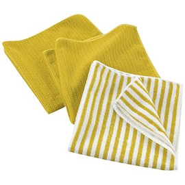 Macosa U1790465 Microfibre Cloths Set of 3 Yellow White Dishcloth Polyester Cleaning Cloth Cleaning Cloth Kitchen Towel