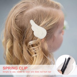 KESYOO Hair Pins Hair Clips Angel Wings Bangs Pins Bangs Clips Fashion Hairpieces Arrangement Pins Feather Clips Cute Women Women Girls 1 Pair (White)