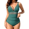 CMTOP Women's One Piece Swimsuits Mesh Tummy Control Swimming Costume