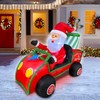 BLOWOUT FUN 6ft Length Inflatable Christmas Golf Cart with Santa