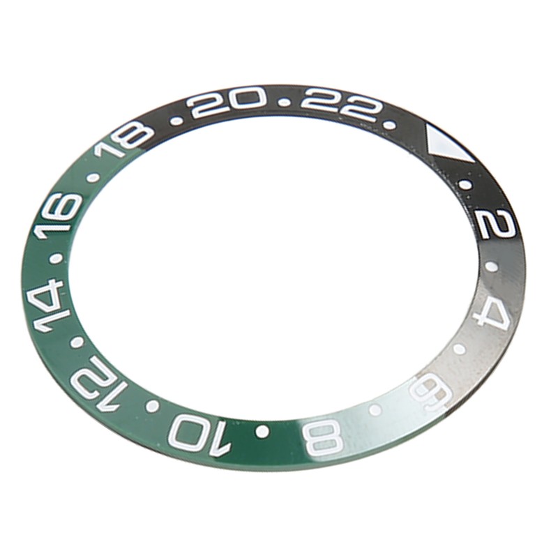 38mm Diameter GMT Watch Bezel Insert Ring Black Green Base