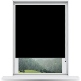 Windowpix ShadePix Blackout Roller Window Shade Custom 50 x 72 Black