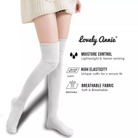 Farm to Feet Lovely Annie Cable Knit Thigh High Cotton Socks