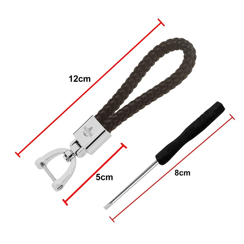 Skipper 8603 Braided Faux Leather Keyring in Many Colours and