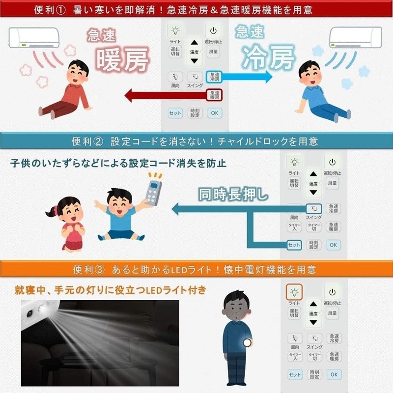 Universal Air Conditioner Remote Control Compatible With 15 Domestic Manufacturers: