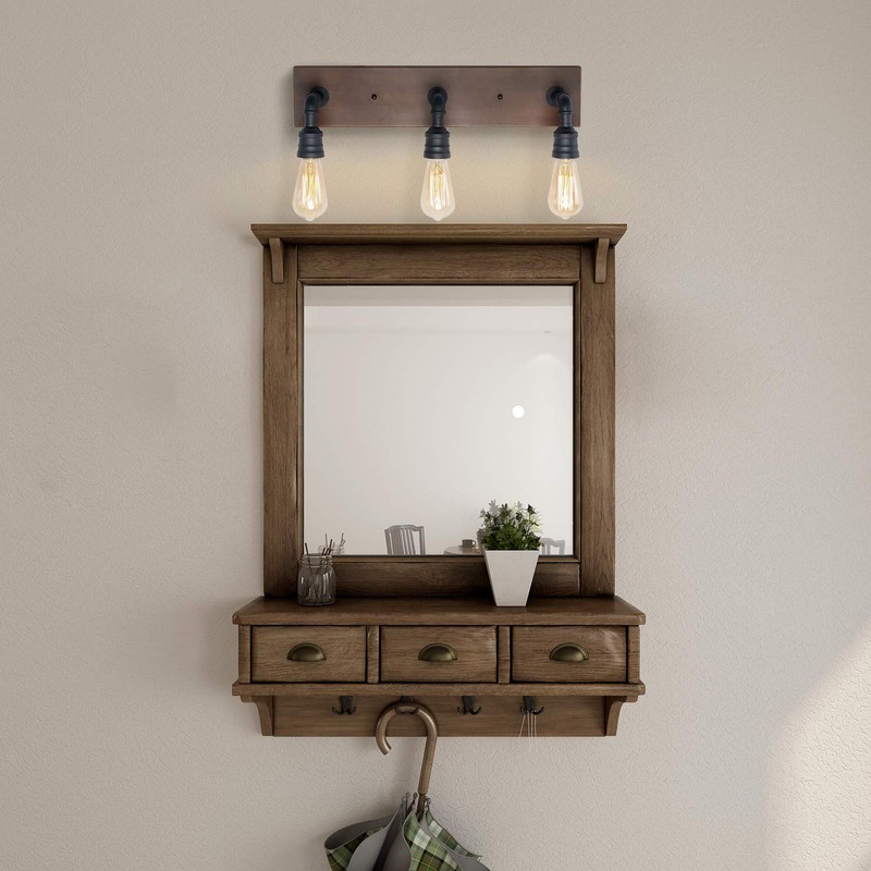 LNC Bathroom Light Fixture, Farmhouse 3-Light Vanity Lights, Wall Sconce
