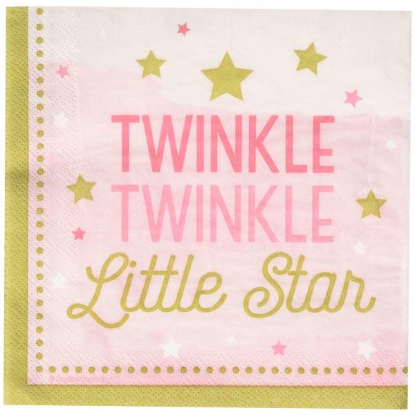 Creative Converting One Little Star Girl - Twinkle Luncheon Napkins