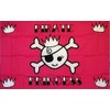 6 ft. ATV Pink Pirate Princess Skull Flag - 1/4"