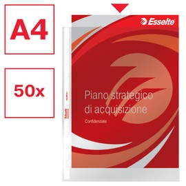 Esselte Perforated Envelopes, Copy Safe de Luxe, Transparent, Document Holder A4 PP lucido