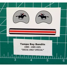 1983 - 1985 Tampa Bay Bandits USFL Football Gumball Helmets *DIECUT DECALS ONLY*