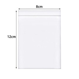 Rshuhx Ziplock Bags Small Bags 160 μm (Both Sides) Pack of 200 80 mm x 120 mm Resealable Waterproof Plastic Bag Sealable Bags Polybag with Press Closure