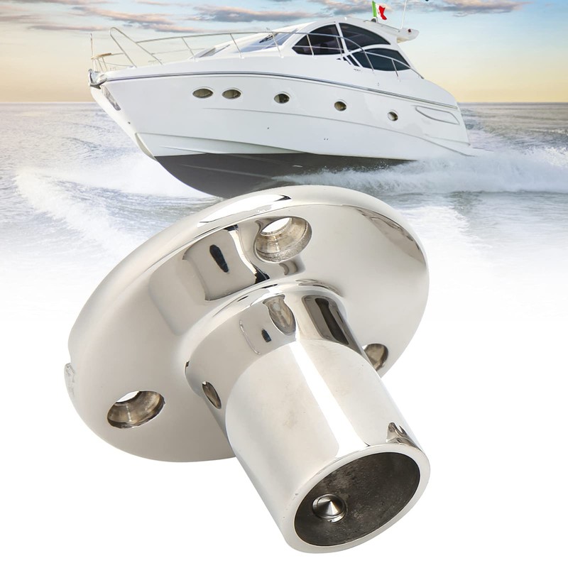 90 Degree Boots Handrail, Round Base 316 Stainless Steel Hardware