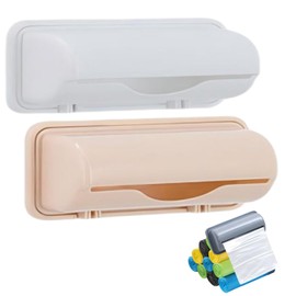Trash Bag Dispenser, Wall Mount Garbage Bag Dispenser Small Bin Liner Kit Trash Can Liner Dispenser Wall Mount Garbage Bag Dispenser for Kitchen Bathroom Toilet (2Pcs-A)
