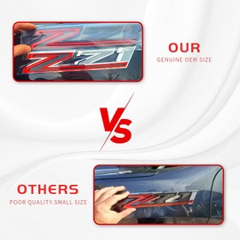 2pcs New Z71 Emblems Replacement for 2019-2021 Silverado 1500 2500 3500 Decal Badge 84632695 Nameplate OEM (Chrome Red)
