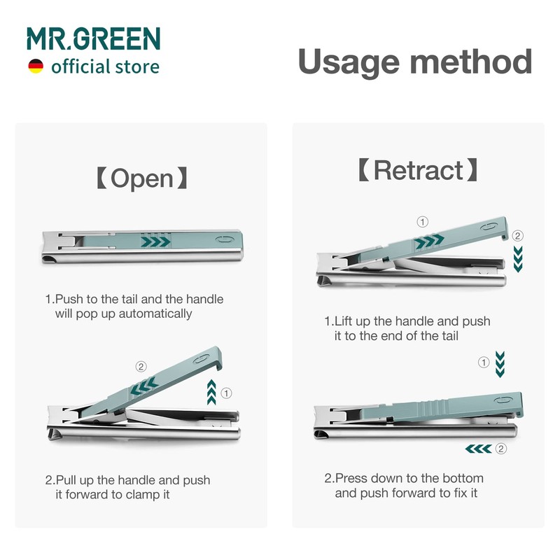MR.GREEN Stainless Steel Fingernail and Toenail Clippers, Ultra Thin Sharp