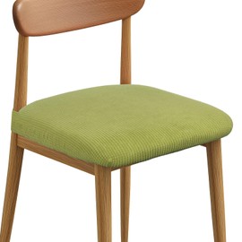 sourcing map Set of 4 Chair Covers for Dining Chairs, Washable Stretch Chair Seat Slipcovers Cushion Protector for Dining Room Hotel Kitchen Banquet, Green