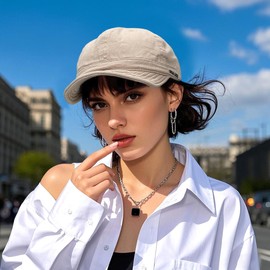 Clakllie Men's Baseball Cap Unstructured Soft Cotton Dad Hat Anti Sweat Sunscreen Trucker Cap Flip Up Hat for Daily,DY06-Beige