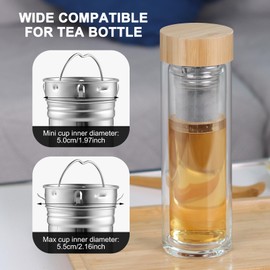 Tea Infuser Basket with Lid by Sivaphe, Large Tea Strainer for Loose Tea, Glass or Stainless Steel Tea Drink Bottle Replacement Filter