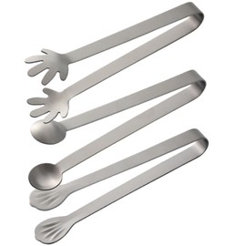 ABOOFAN 3Pcs Stainless Steel Serving Tongs Ergonomic Food Tongs for BBQ Appetizers and Sugar Cubes Portable Kitchen Utensils for Parties and Picnics