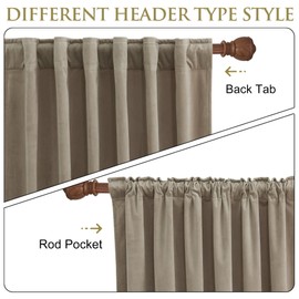 StangH Soft Velvet Curtains 102 inches Long- Room Darkening Energy Efficient Thick Curtains Privacy for Living Room, Elegant Luxury Window Treatment for Nursery, Camel Beige, W52 x L102, 2 Panels