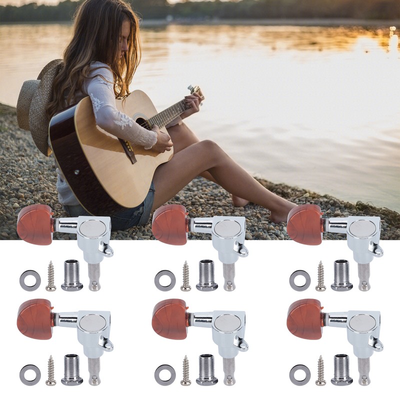 6PCS Guitar Tuning Pegs Electric Acoustic Enclosed Locking Tuner Machine
