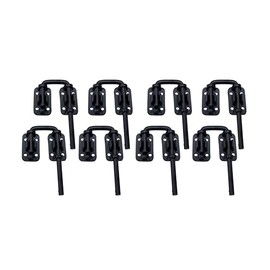 QCAA Sliding Door Loop Lock, Child Safe & Home Security, for Patio French Door, 1-1/4", Matte Black, 8 Pack, Made in Taiwan