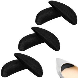 3 Pair Shoe Filler for Too Big Shoes Women Men, Adjustable Toe Inserts Make Shoes Fit That are Too Big, Soft Sponge Toe Plug Shoe Size Reducer for High Heels Pumps Flats Sneakers (Balck)