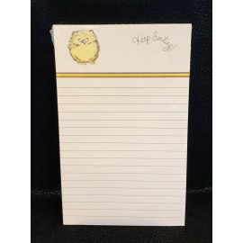 Vintage Stationery Notepad Memo ~ Cute Owl “Keep Smiling” 50 Lined Sheets