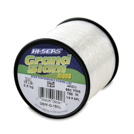 Hi-Seas Grand Slam Monofilament, 15 Pound Test, Clear, 1/4-Pound Spool