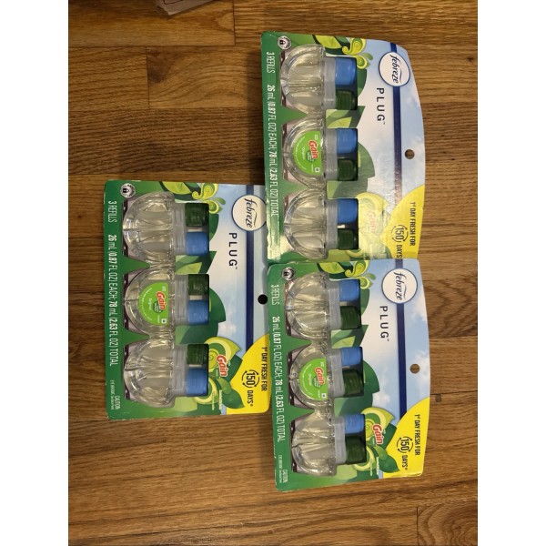 Lot X3 Febreze Plug in Air Fresheners Gain Original Scented