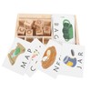 ABC Building Blocks English Letters 8 Blocks 30 Cards Wooden