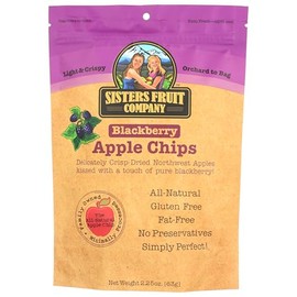 Sisters Fruit Company, Blackberry Apple Chips, All-Natural, No Preservatives, Fat-Free (Contains SIX 2.25 OZ. Bags)