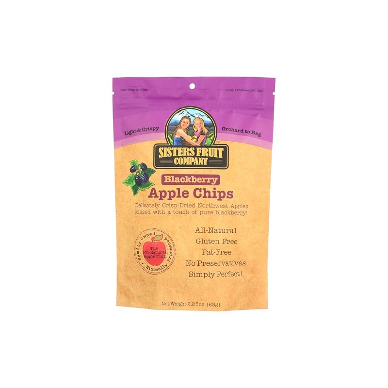 Sisters Fruit Company, Blackberry Apple Chips, All-Natural, No Preservatives, Fat-Free