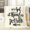 Mugod Bible Verse Throw Blanket with God All Things are