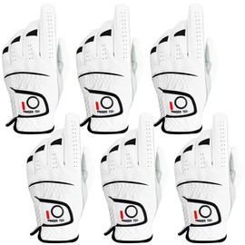 FINGER TEN Golf Gloves Men Left Right Hand Handed Golfer Value Pack (6 Pack, X-Large, Left)