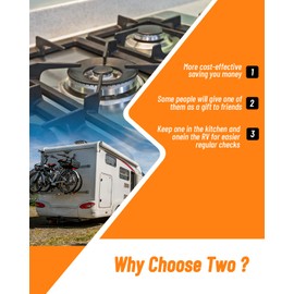 Gas Leak Detector; VITITE Propane and Natural Gas Detector; Mini Portable Gas Alarm to Locate Combustible Gas Leak Sources for Home and RV (Includes 2 Batteries & Carrying Pouch) - Orange 2Pack