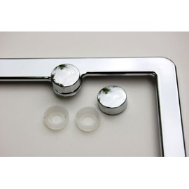 Poland. Polish Chrome Plated ABS License Plate Frame Dome Emblem Free caps
