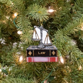 Kurt Adler Scales of Justice Bronze Toned 4 inch Resin Decorative Hanging Ornament